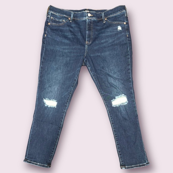 Express Mid Rise Distressed Skinny Jean - Picture 1 of 5